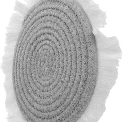 Cotton Drink Coasters Round Braided Coasters Tassels Heat-Resistant for 
Hot Pots Easy Maintenance Table Decor